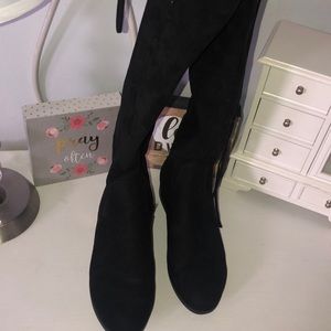 Wide calf thigh high boots